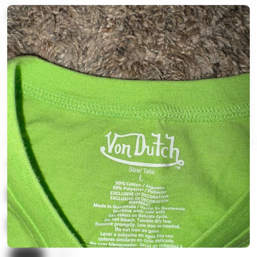 Von Dutch Bright Lime Crewneck Tee